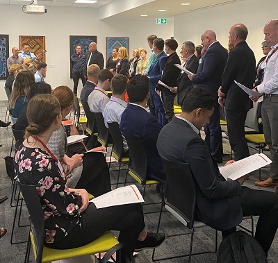 Agency managers, the GHSL and MPIs Kapa Haka group welcome the 2019/20 Health and Safety Summer interns.